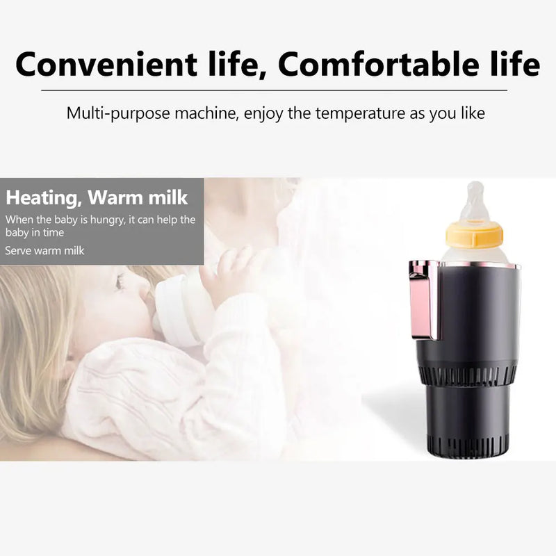 Porta-copos inteligente para carro, quente e frio, com display digital de temperatura
